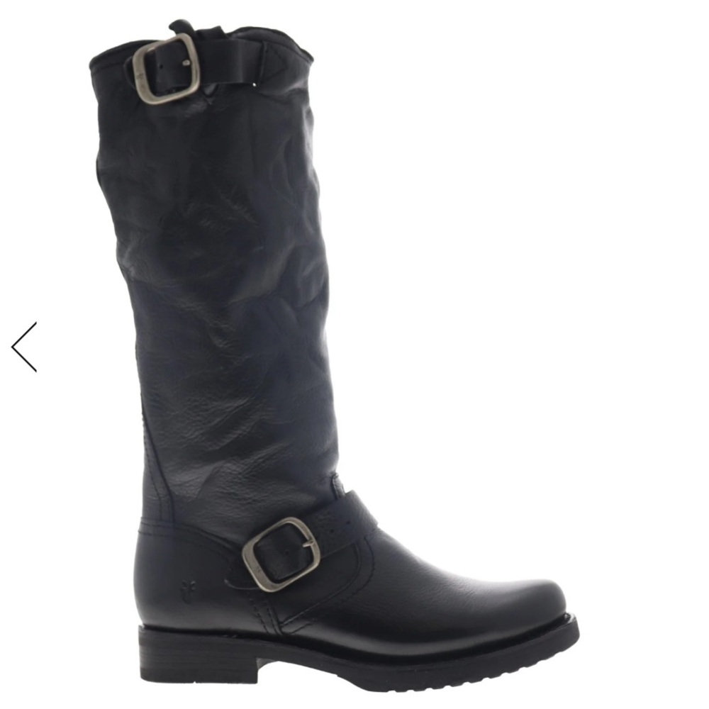 Frye Veronica Slouch Boots Tall Black Leather Size 7.5